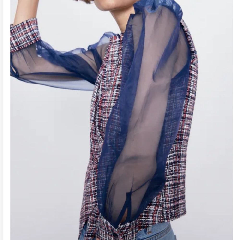 NWT Zara organza top - Picture 3 of 9